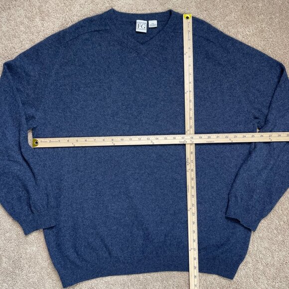 Field Gear Sweater Mens XXL Blue 100% Cashmere Classic Minimalist Luxury Soft - Picture 4 of 5